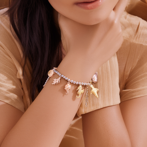 Fashion <b>Beaded</b> <b>Bracelet</b> 316L Stainless Steel PVD <b>Gold</b> Plating Sea Life Charms For Women - Product Image 3