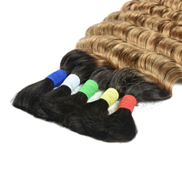 Lot de 5 mèches de cheveux humains vierges brésiliens en vrac pour tresses bohèmes, sans trame, extensions de cheveux humains 12A pour tresses bohèmes