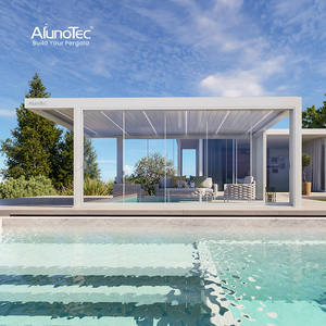 AlunoTec Luxury Morden Pergola Aluminum Sunroom Bioclimatica Pavilion Automatic Louvers Roof Outdoor Garden <strong>Gazebo</strong> - Product Image 5