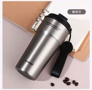 Vaso Térmico de Acero Inoxidable de 480 ml con Revestimiento Cerámico, Taza para Café, Leche, Bebidas, Botella con Pajita y Cuerda - Product Image 4
