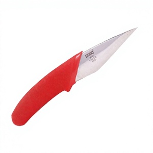 Cuchillo de Cocina SONO J22 de Acero Inoxidable, Hoja de 60 mm con Punta Caída, Mango de Plástico Rojo - Product Image 1