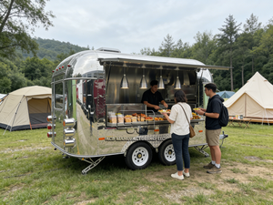 Nuevo Remolque de Comida Móvil de Fibra de Vidrio Totalmente Equipado y Económico con Configuración para Snacks, Pizza, Hot Dogs y Papas Fritas, Resistente a la Corrosión, con Alimentación Integrada - Product Image 4