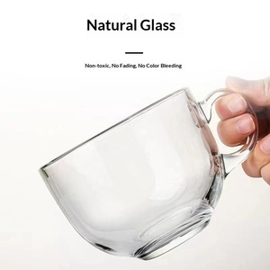 Tasse à thé et lait de soja en verre sans plomb avec poignée, design minimaliste, pour le <span class=keywords><strong>petit</strong></span>-<span class=keywords><strong>déjeuner</strong></span> et le café à domicile (vente en gros) - Product Image 4