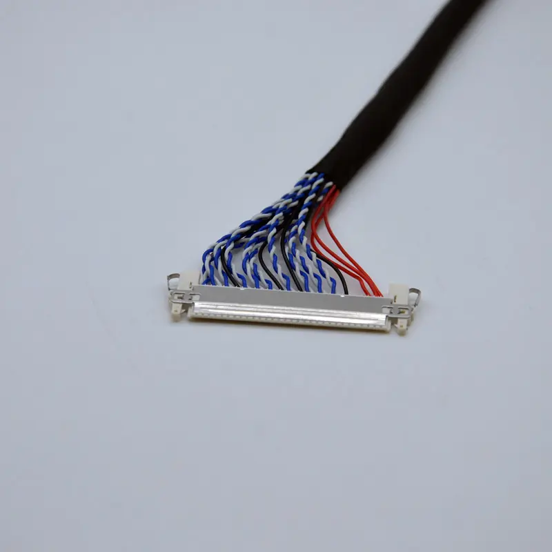 LVDS Kabel Video Tampilan Layar Wiring Harness 10064 32AWG 30pin Konektor