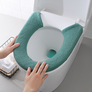 Housse de siège de toilette extra épaisse, ajustement universel, vert foncé, polyester, utilisation automne-hiver - Product Image 2