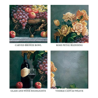 Peinture à l'huile murale créative religieuse occidentale de l'âge moyen, représentant un panier de fruits, peinte à la main, nature morte, 30*40 pouces