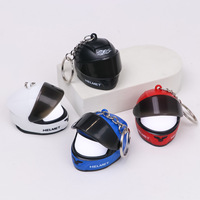 Porte-clés LED Casque de Moto Mini Casque de Course Lumineux Pendentif Breloque Créative pour Sac Cadeau Vente en Gros