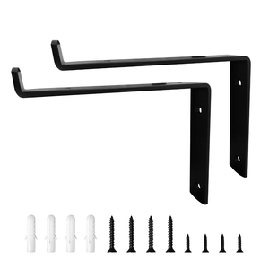 RHETECH Soportes de estante de tablilla para colgar en la pared negros de alta resistencia Estantes flotantes Soporte de estante recto - Product Image 2