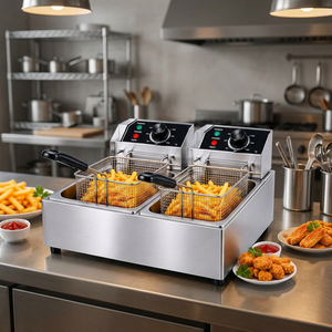AFS Equipments <b>Electric</b> Double <b>Fryer</b> 8L Stainless Steel Commercial Grade High Power Fast Cooking Restaurant Use - Product Image 4