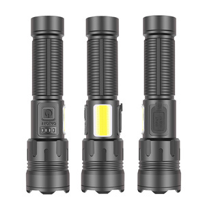 ไฟฉาย LED กำลังสูง 30W แบบชาร์จไฟได้ พร้อมไฟด้านข้าง COB แสงสีแดงและสีขาว ไฟฉายยุทธวิธี - Product Image 2