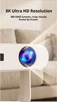 Proyektor Home Theater HY370 1080P HD Android 14 Keluaran Terbaru 2026, 300 ANSI Lumens, Fokus Otomatis, Short Throw, Laris Terjual