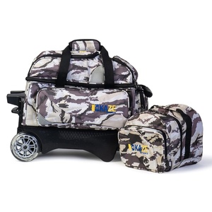 brunswick Super-large Capacity Accessory Pocket Bowling <b>Bags</b> <b>with</b> <b>Wheels</b> and Separate Shoe Compartment <b>with</b> Retractable Handle - Product Image 4