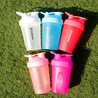 Bouteille shaker en plastique PP de 400 ml avec boule mélangeuse sans BPA pour entraînement sportif – Vente en gros
