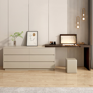 Commode de chambre à coucher Armoire à clapet une table bureau d'angle rétractable maquillage Vanités Coiffeuse avec lumières Miroir pliant - Product Image 5