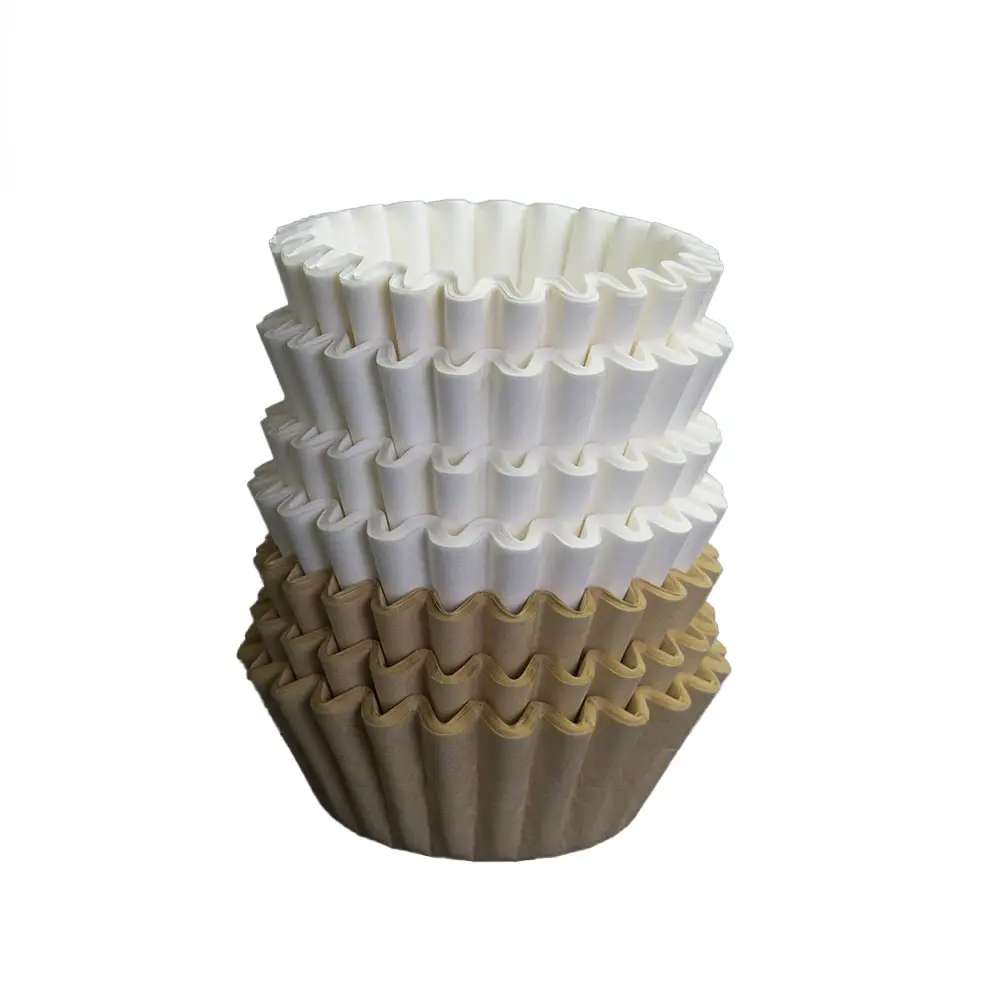 無漂白8-12カップバスケットコーヒーフィルター100カウント、バスケットスタイルの茶色または白紙コーヒーフィルター