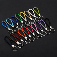 Crochets pour porte-clés en cuir personnalisés avec porte-clés Porte-clés en cuir Accessoires pour clés de voiture personnalisés Pendentif porte-clés court tissé avec lanière