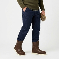 Bottes de travail marron foncé à enfiler pour hommes, en cuir, avec semelle compensée Goodyear Welt, élastiques, vente en gros OEM ODM