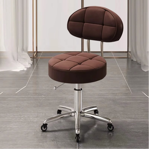 Fauteuil de Barbier Coulissant, Chaise d'Ordinateur, Fauteuil de Caisse Réglable en Hauteur, en Cuir PU, avec Pompe Hydraulique, Moderne pour Salon de Coiffure - Product Image 2