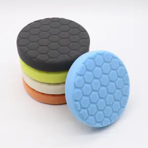 Korea Sponge Hexagonal Surface Polishing Pads For Car Care Buffing Beauty Plate 6 inch 150mm