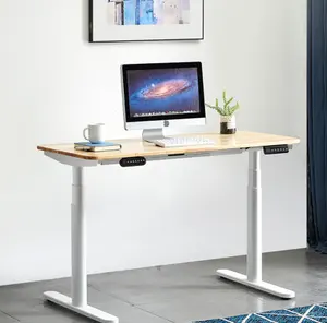 高品质人体工程学现代办公电脑单电机站立书桌电动高度可调桌面