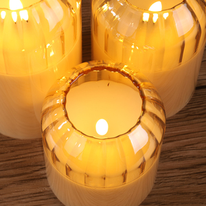 Bougie pilier en cire de paraffine <span class=keywords><strong>à</strong></span> LED 3D effet flamme blanc chaud, télécommandée et fonctionnant sur <span class=keywords><strong>piles</strong></span>, de la marque Matti's Gold, pour les mariages - Product Image 6