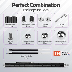 Bút đồ chơi nam châm đen nhiều màu sắc, logo tùy chỉnh và bao bì quà tặng, kích thước trung bình, đồ chơi nam châm đa năng - Product Image 2