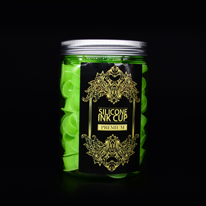 Venta al por mayor de fábrica: Soporte de silicona verde para tinta de tatuaje con base para accesorios de estudio de tatuajes - Product Image 1