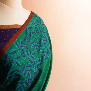 Sari de algodón de seda verde bosque de telar manual puro de calidad superior para fiestas y bodas estilo indio y pakistaní - Product Image 4