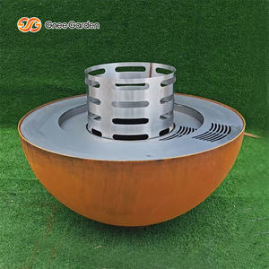 Brasero Moderno Semiesférico de Acero Corten para Leña, Parrilla para Barbacoa con Certificación CE y Encendido Automático para Cocinar al Aire Libre en el Jardín - Product Image 5