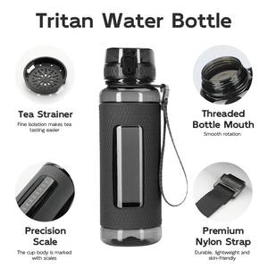 Bouteille d'eau de sport motivante de 32oz avec marqueur de temps-Temps à boire-Tritan, sans BPA, étanche à large bouche - Product Image 2