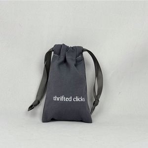 Customized Organic Cotton Packing Pouch Eco-Friendly Calico Dust Pouch with Black Ribbon for Crafts and Gifts-GOTS Certified - Product Image 4