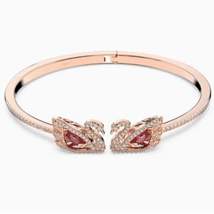 Braccialetto elegante con Design a forma di cigno a forma di cigno con Zirconia cubica da donna a mano in lega di rame argento/oro rosa/placcato nero - Product Image 5