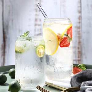 Glass Highball Tumblers with Bamboo Lid and <b>Straw</b> <b>Reusable</b> 2-Pack Minimalist Design for Picnic - Product Image 2