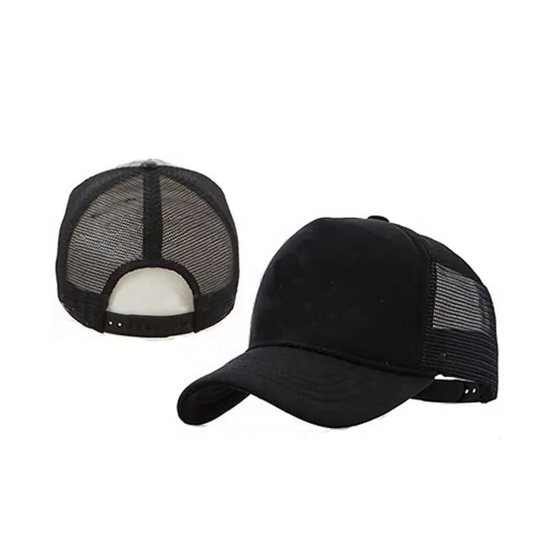 หมวกตาข่ายโฟมสีดำสำหรับผู้ใหญ่,หมวกแก๊ปกีฬาหมวกตาข่ายครึ่งตาข่ายทำจากพลาสติกสำหรับฤดูร้อน