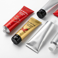 Tube en aluminium pliable de grand diamètre 100g 120g pour pâte de tomate, sauce harissa, tube métallique imprimé sur mesure