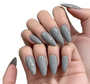 <span class=keywords><strong>Uñas</strong></span> <span class=keywords><strong>Postizas</strong></span> de Almendra <span class=keywords><strong>con</strong></span> Punta Francesa Mediana, Diseño de Color Sólido, <span class=keywords><strong>Uñas</strong></span> <span class=keywords><strong>Postizas</strong></span> Brillantes <span class=keywords><strong>con</strong></span> Cobertura Completa, <span class=keywords><strong>Uñas</strong></span> Adhesivas - Product Image 4