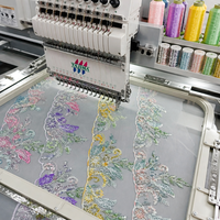 Patch de dentelle florale brodée de perles colorées, idéal pour les robes de mariée, les abayas, et la couture DIY