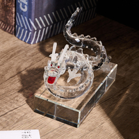 Brillante Feng Shui K9 cristal dragón Animal estatuilla tallada láser energía positiva suerte fortuna zodiaco chino artesanía