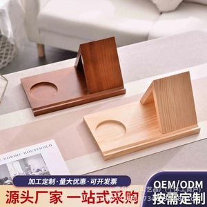 Estantería de madera para libros con soporte para tazas y ranura para teléfono, para lectura y sujetalibros - Product Image 2