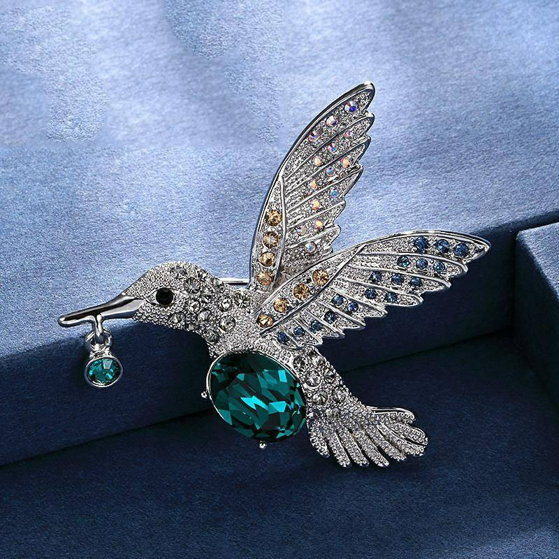 Green Hummingbird Brooch