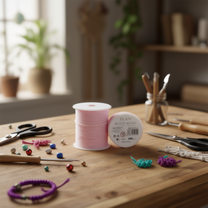 Cordon en macramé Ilan 1,5 mm 60 m rose en polyester pour travaux manuels - Product Image 2