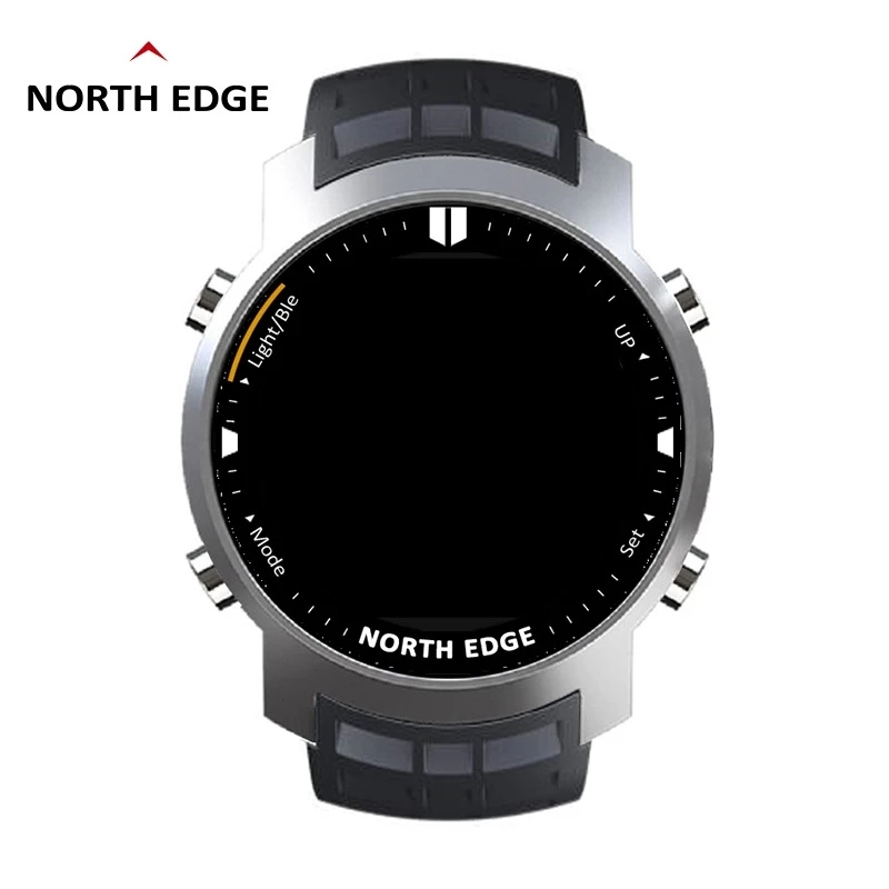 Часы NORTH EDGE мужские цифровые, спортивные водонепроницаемые с шагомером, секундомером, пульсометром, на Android и IOS, 50 м