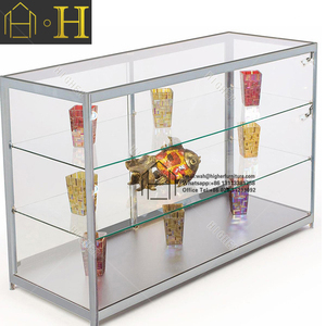 Vitrina de Vidrio Templado con Visión Completa y Pantalla LED, 2 Puertas con Cerradura, Exhibidor de Vidrio Transparente - Product Image 6
