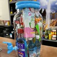 Distributeur de boissons en plastique transparent noir de 3,8 L (1 gallon) avec robinet pour jus et thé