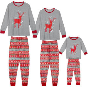 Pyjamas de Noël famille correspondant pyjamas de Noël tenues ensemble grand cerf de Noël imprimé doux pyjamas pyjamas de Noël - Product Image 2