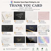 Cartes de remerciement personnalisées avec logo imprimé en couleur, finition brillante ou mate – Merci pour votre soutien à notre petite entreprise