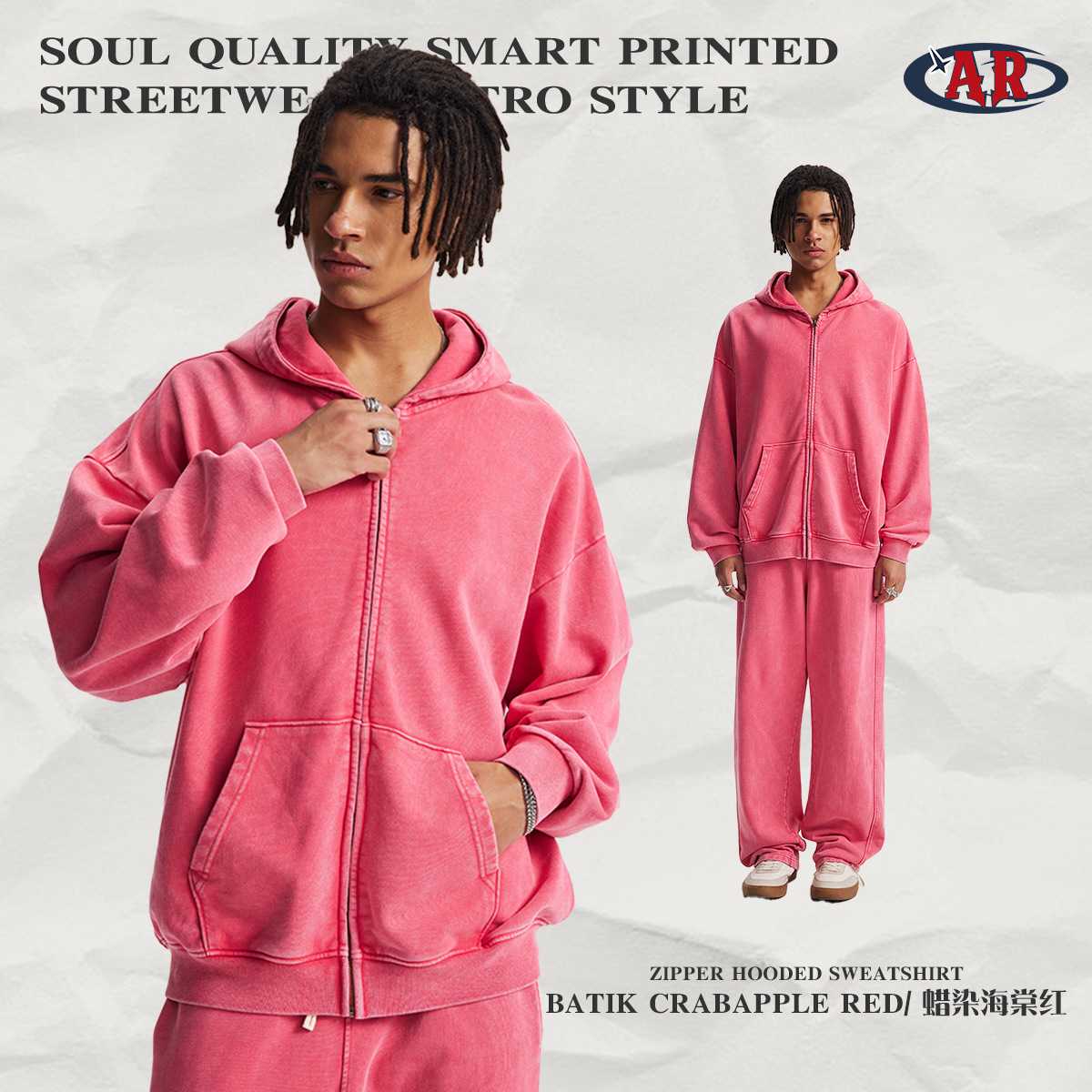 F06 Sweatshirt - Batik Begonia Rouge