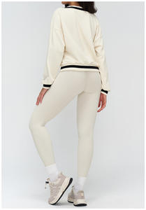 Haut en coton sexy à manches longues, col en V profond, coupe oversize, style <span class=keywords><strong>sweat</strong></span> à capuche, tissu color block, idéal pour le sport et les tenues décontractées, doux et agréable pour la peau - Product Image 6