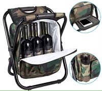 Chaise de sac à dos de pêche multifonction Siège portable Randonnée Camouflage Tabouret de camp Pliable Refroidisseur Sac à dos isolé Chaise isotherme