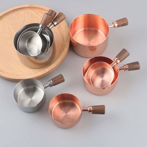 Stainless Steel Steak Sauce Cup Rose Gold <b>Measuring</b> Cup Wooden Handle Stainless Steel Tomato Sauce Cup Baking <b>Measuring</b> <b>Spoon</b> - Product Image 2